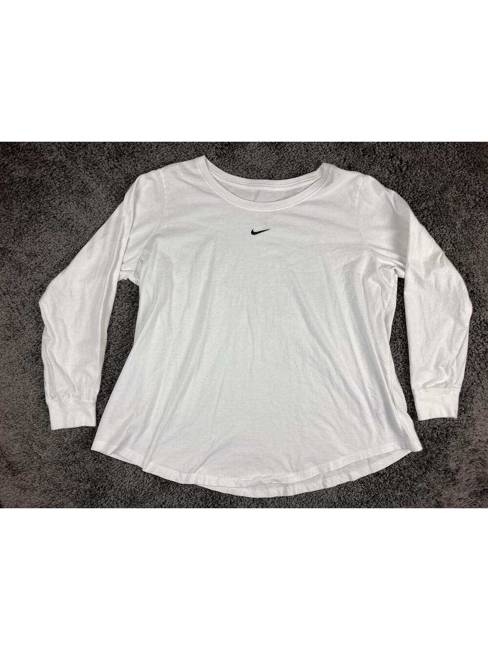 Nike The Nike Tee Women's Plus White Long Sleeve Move To Zero Sustainable Sz 1X